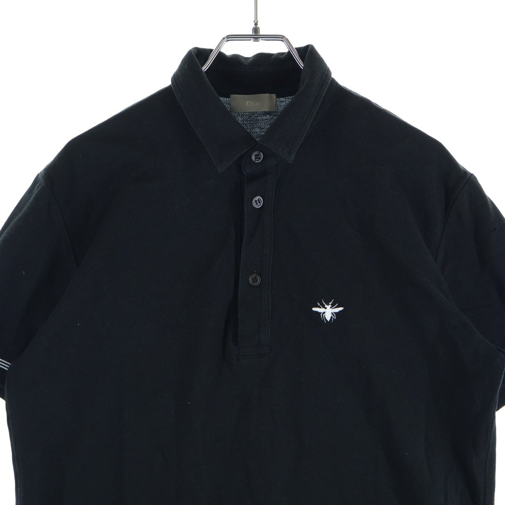 Dior HOMME(ディオールオム) BEE刺繍 鹿の子 半袖ポロシャツ ブラック 163IP802P124