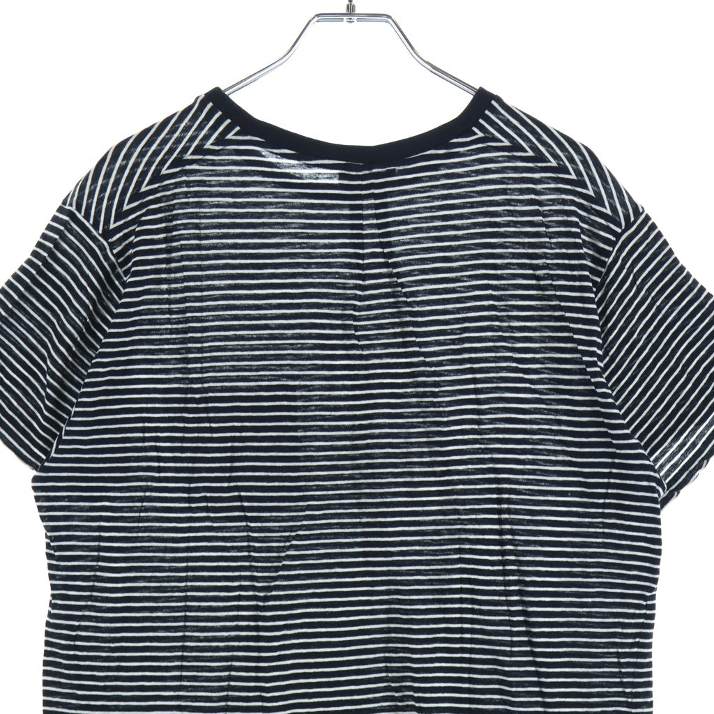SAINT LAURENT PARIS(サンローランパリ) 13SS エディ期 クルーネック半袖ボーダーTシャツ ブラック/ホワイト 338413 Y2DH1