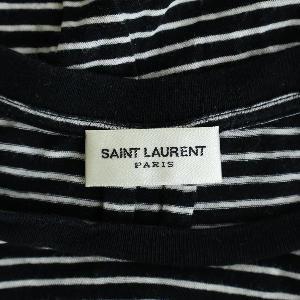 SAINT LAURENT PARIS(サンローランパリ) 13SS エディ期 クルーネック半袖ボーダーTシャツ ブラック/ホワイト 338413 Y2DH1
