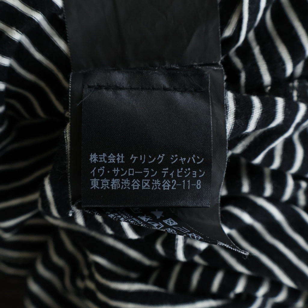SAINT LAURENT PARIS(サンローランパリ) 13SS エディ期 クルーネック半袖ボーダーTシャツ ブラック/ホワイト 338413 Y2DH1