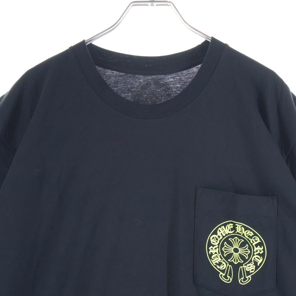 CHROME HEARTS(クロムハーツ) HORSESHOE S/S TEE BLACK/NEON YELLOW ホースシュー ショートスリーブ クルーネック 半袖Tシャツ ブラック/イエロー