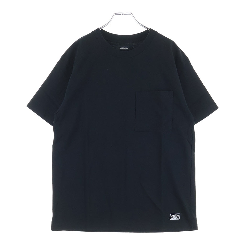 MINEDENIM(マインデニム) M&M STAR EMBROIDERY POCKET TEE エムアンドエム バックスターパッチ クルーネック半袖カットソーTシャツ ブラック MND-MM41-99-M2