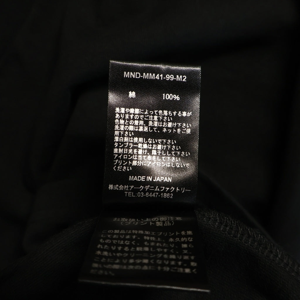 MINEDENIM(マインデニム) M&M STAR EMBROIDERY POCKET TEE エムアンドエム バックスターパッチ クルーネック半袖カットソーTシャツ ブラック MND-MM41-99-M2