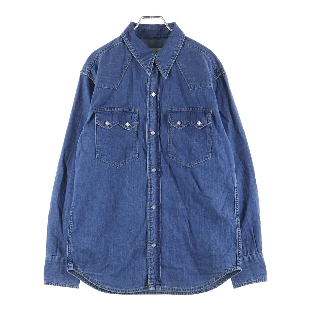 MASSES(マシス) 26AW DENIM SHIRT H.WASH ヴィンテージウォッシュ 長袖デニムウェスタンシャツ インディゴ 26A-DENIM-SHIRT-HW