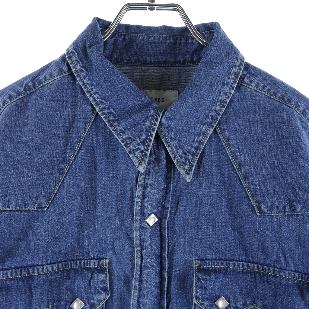 MASSES(マシス) 26AW DENIM SHIRT H.WASH ヴィンテージウォッシュ 長袖デニムウェスタンシャツ インディゴ 26A-DENIM-SHIRT-HW