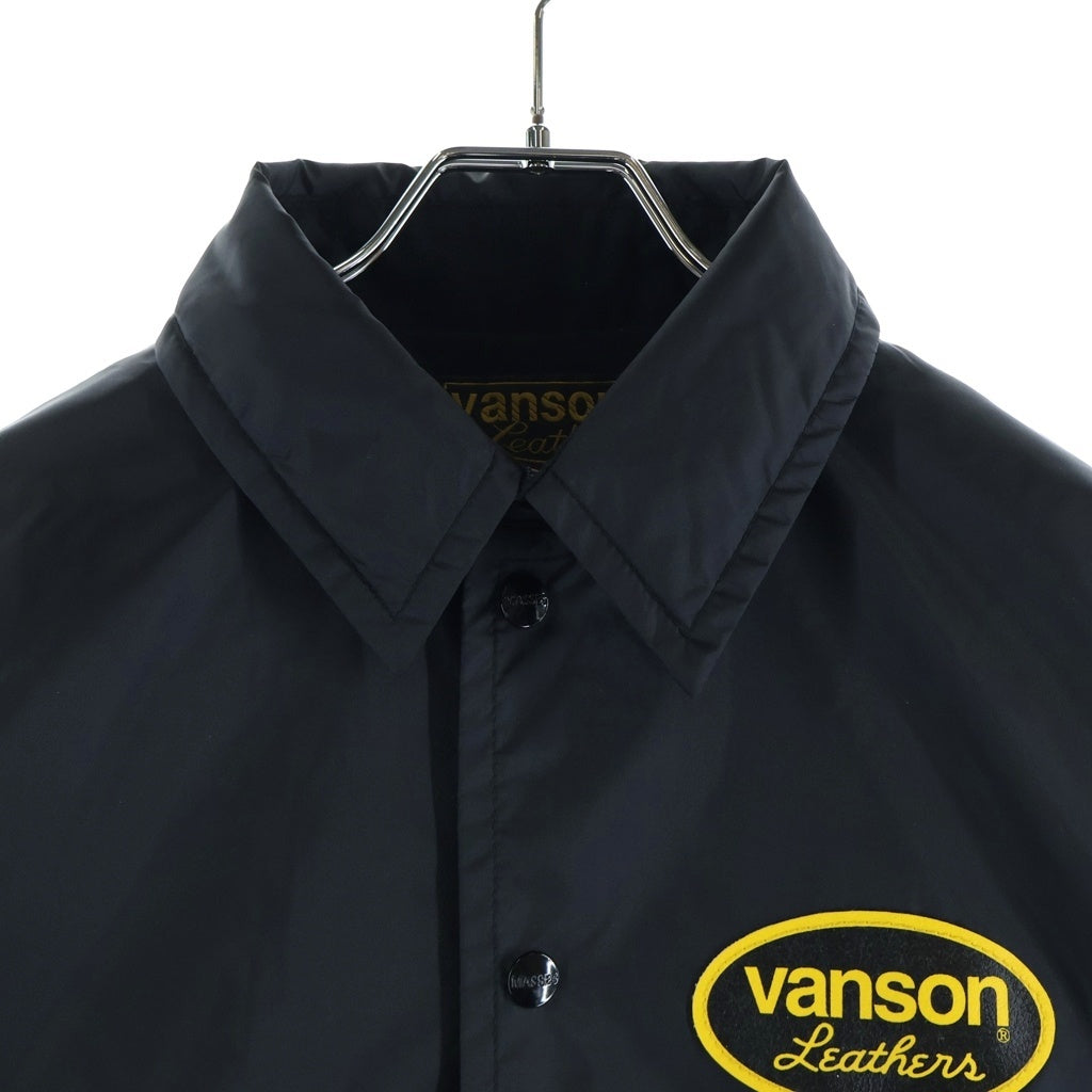 MASSES(マシス) ×VANSON NYLON JKT バンソンロゴパッチ ナイロンコーチジャケット ブラック
