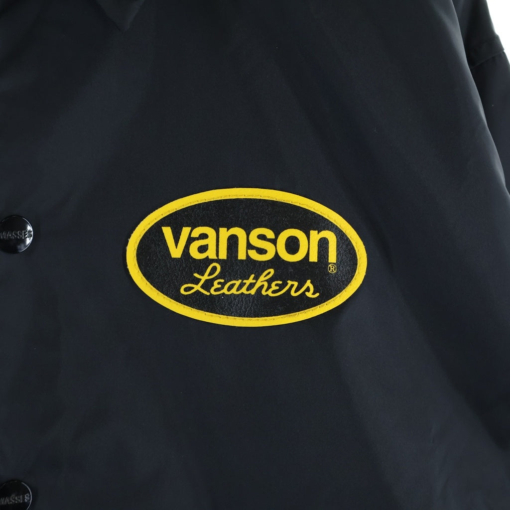 MASSES(マシス) ×VANSON NYLON JKT バンソンロゴパッチ ナイロンコーチジャケット ブラック