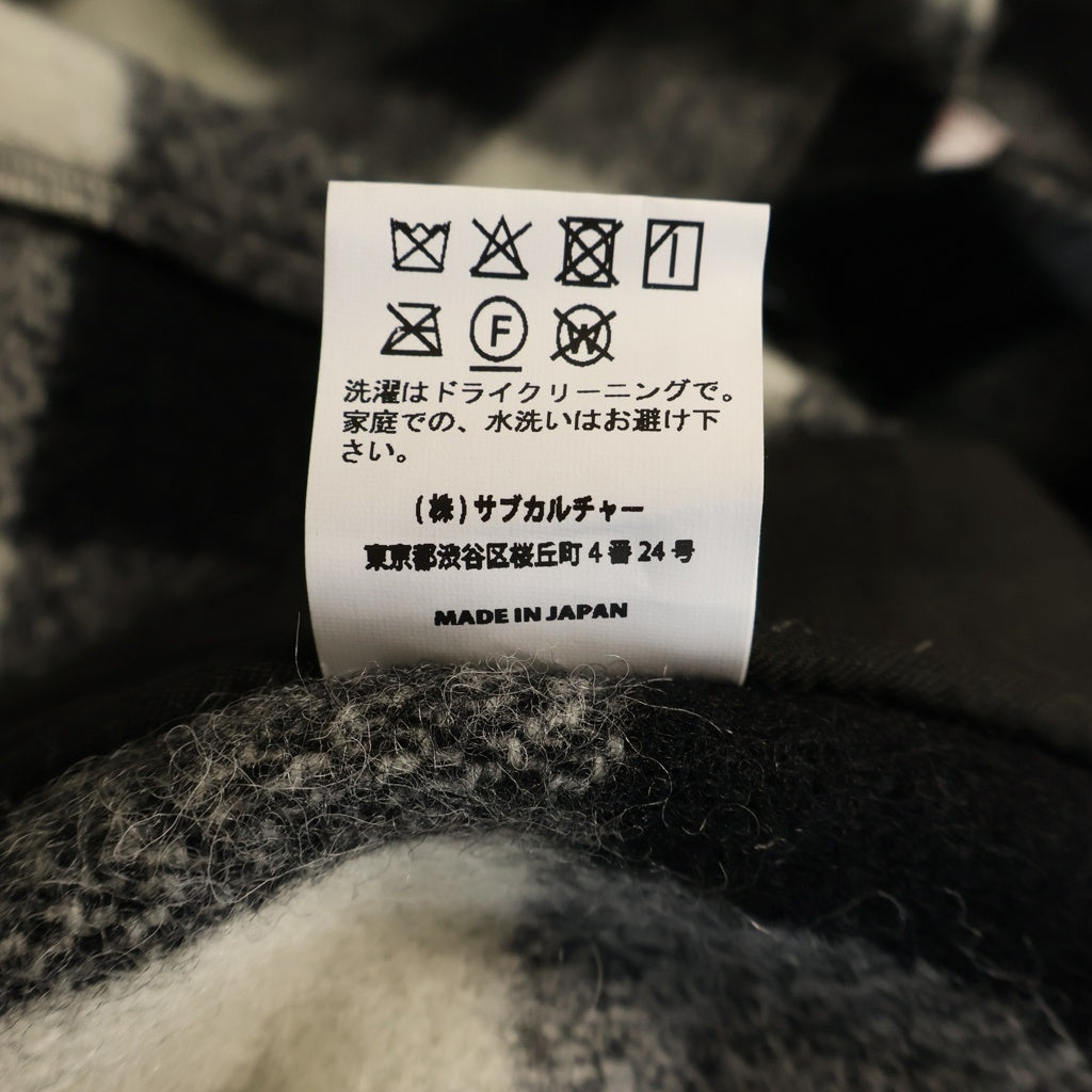 SUBCULTURE(サブカルチャー) BUFFALO CHECK JACKET ロゴ刺繍バッファローチェックジャケット ブラック/ホワイト SCJK-A2601