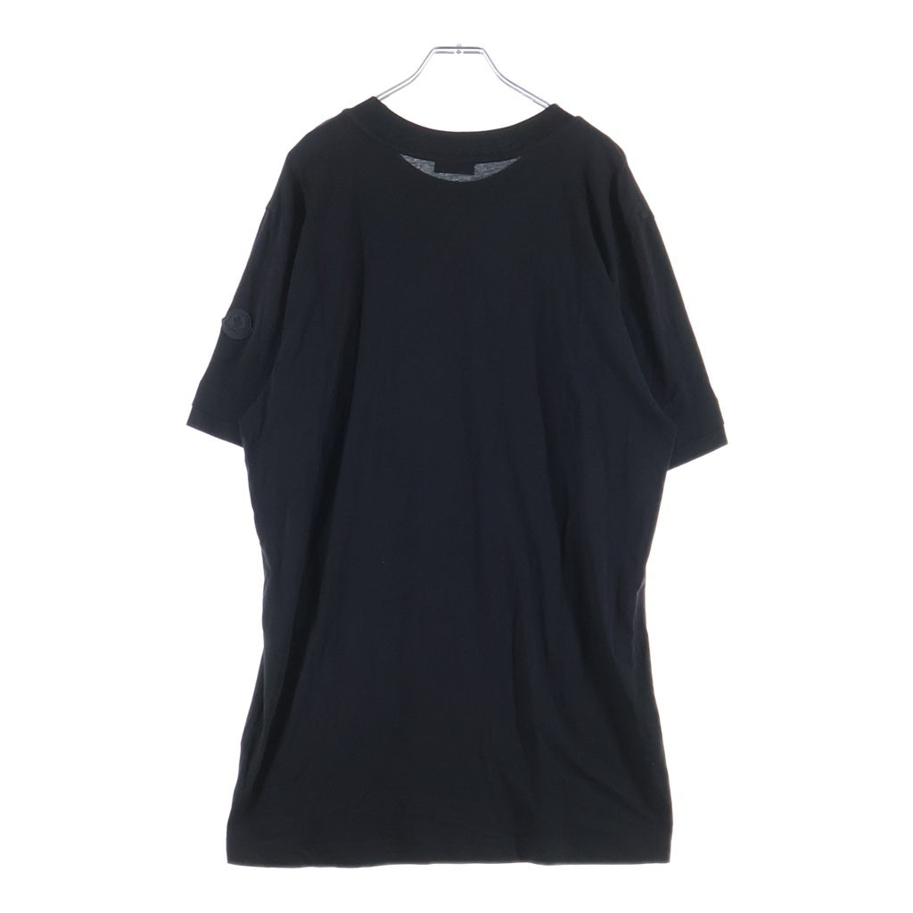 MONCLER(モンクレール) 24SS LOGO COTTON S/S TEE 水性ロゴプリント クルーネック半袖カットソーTシャツ ブラック J10918C00002 89A17