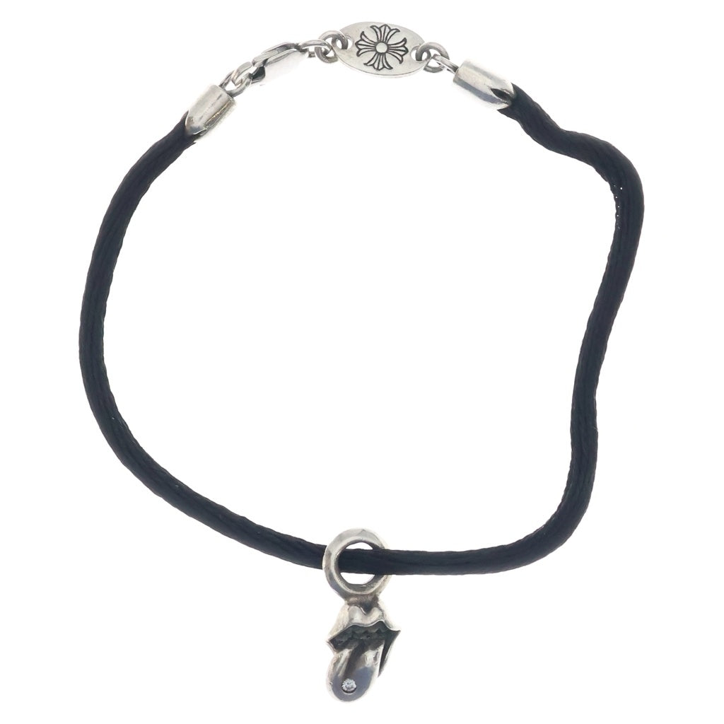 CHROME HEARTS(クロムハーツ) KZ ケーゼット1ダイヤリップアンドタン ブレスレッド ブラック/シルバー