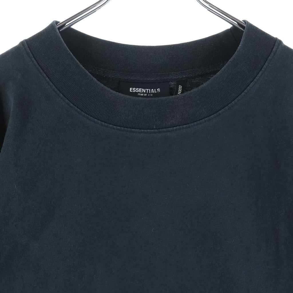 FEAR OF GOD ESSENTIALS(フィアオブゴッド エッセンシャルズ) バックリフレクターロゴプリント クルーネック長袖カットソーTシャツ ブラック