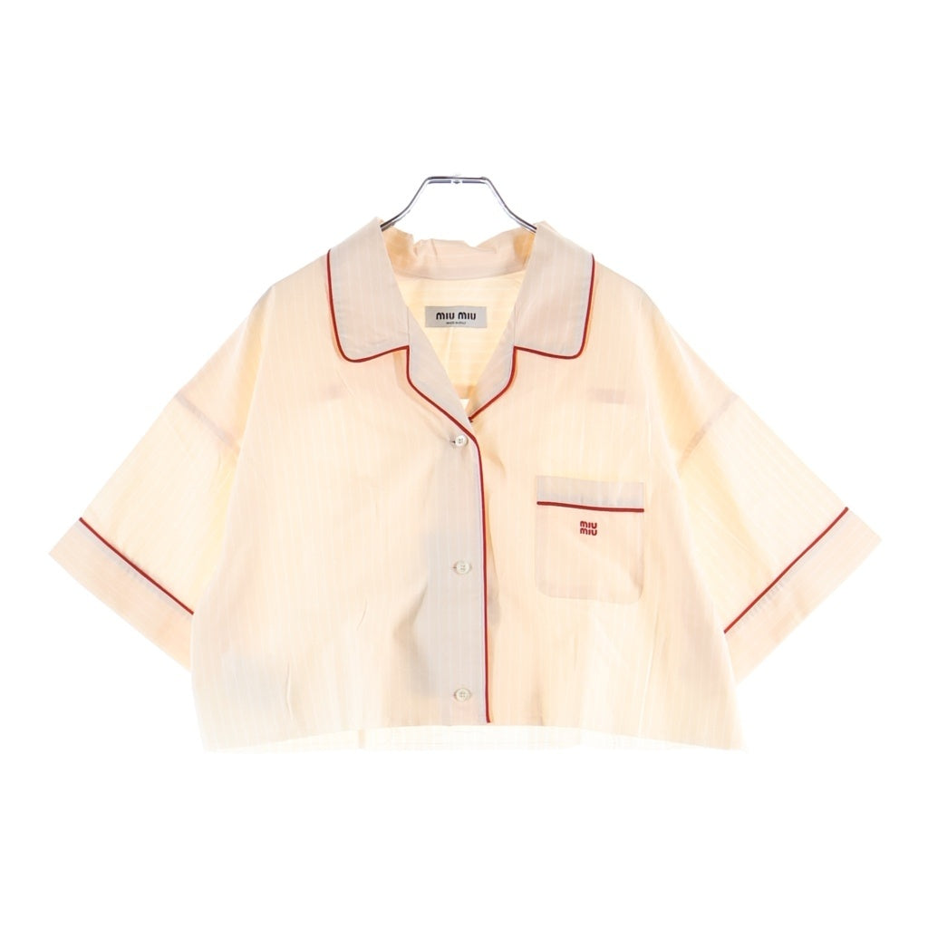 miumiu(ミュウミュウ) 24SS クロップドパジャマシャツ ピンク レディース MK1815 S000 14A6