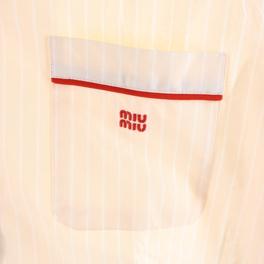 miumiu(ミュウミュウ) 24SS クロップドパジャマシャツ ピンク レディース MK1815 S000 14A6