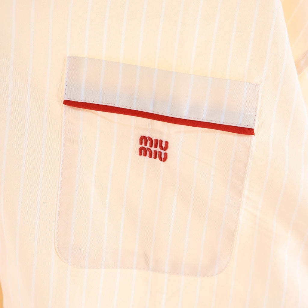 miumiu(ミュウミュウ) 24SS クロップドパジャマシャツ ピンク レディース MK1815 S000 14A6