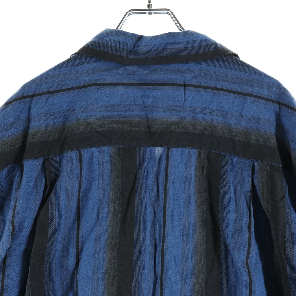 WACKO MARIA(ワコマリア) OMBRE CHECK OPEN COLLAR SHIRT オンブレ チェック半袖シャツ ブルー/ブラック