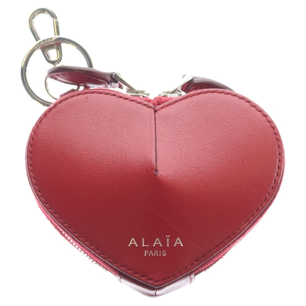 ALAIA(アライア) LE COEUR MINI ハートモチーフ レザーコインケース AA1P040C0Y75 レッド レディース
