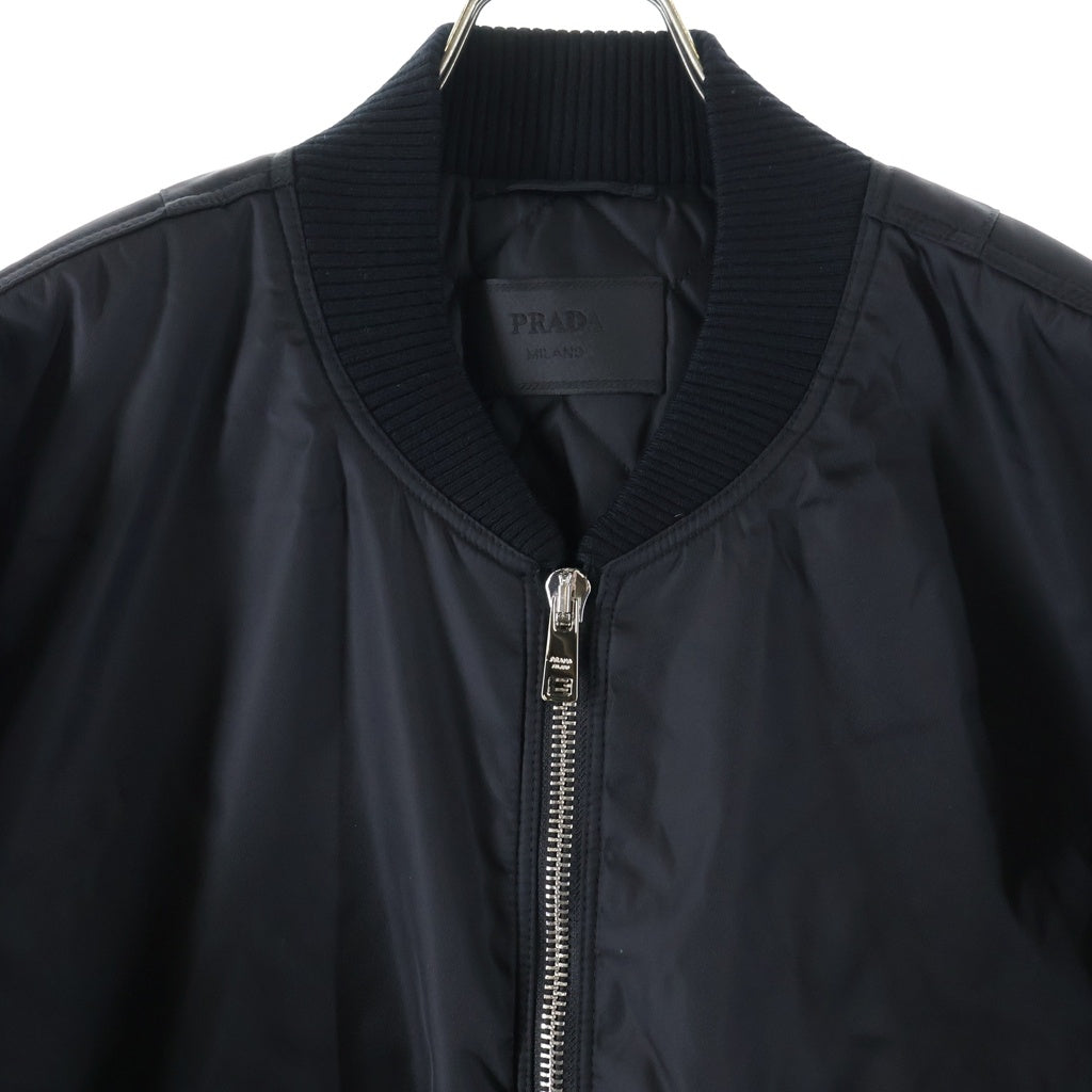 PRADA(プラダ) Re-Nylon リナイロン 三角ロゴプレート ナイロンジップアップボンバージャケット ブラック SGC824 S000 1WQ8