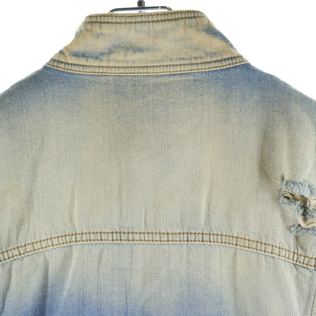 DOLCE & GABBANA(ドルチェアンドガッバーナ) BLEACHED DENIM JACKET ダメージ加工 デニムジャケット TDS75 インディゴ