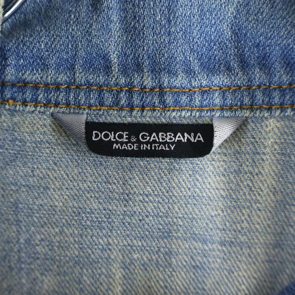 DOLCE & GABBANA(ドルチェアンドガッバーナ) BLEACHED DENIM JACKET ダメージ加工 デニムジャケット TDS75 インディゴ