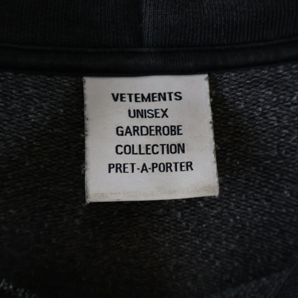 VETEMENTS(ヴェトモン) 23AW CRYSTAL LOGO HOODIE クリスタルロゴフーディー グレー UE54HD240B