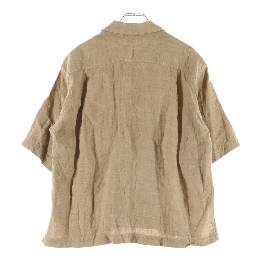 AURALEE(オーラリー) 19SS LINEN SILK SUMEER TWEED SHIRT リネンシルク サマーツイード 半袖シャツ ベージュ A9SS05LS
