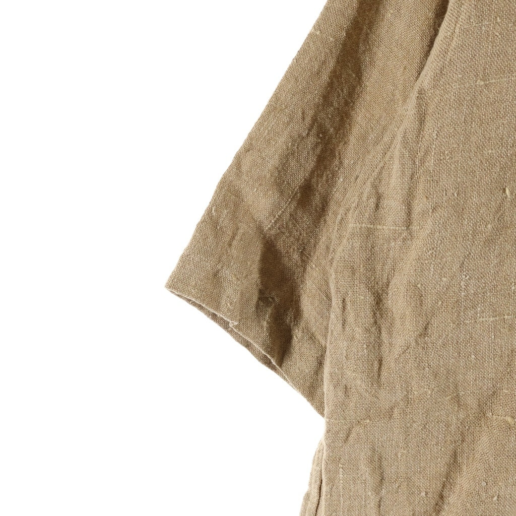 AURALEE(オーラリー) 19SS LINEN SILK SUMEER TWEED SHIRT リネンシルク サマーツイード 半袖シャツ ベージュ A9SS05LS