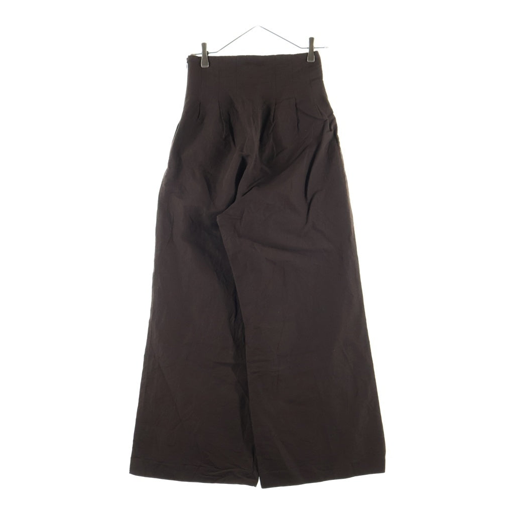 AURALEE(オーラリー) 23SS HIGH DENSITY FINX LINEN WEATHER PANTS リネンウェザーパンツ レディース ブラウン A23SP06LW