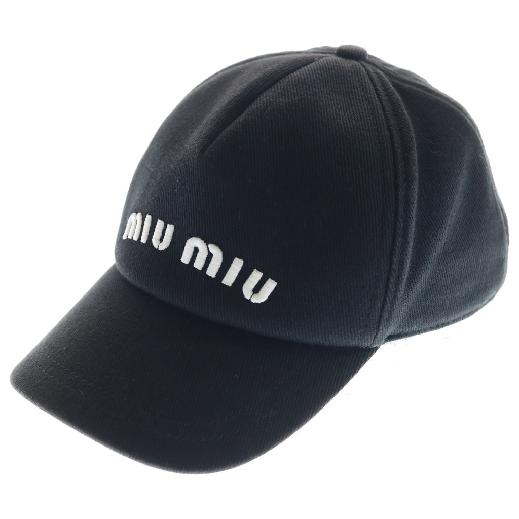miumiu(ミュウミュウ) ロゴ ベースボールキャップ 帽子 ブラック 5HC179 2DXI