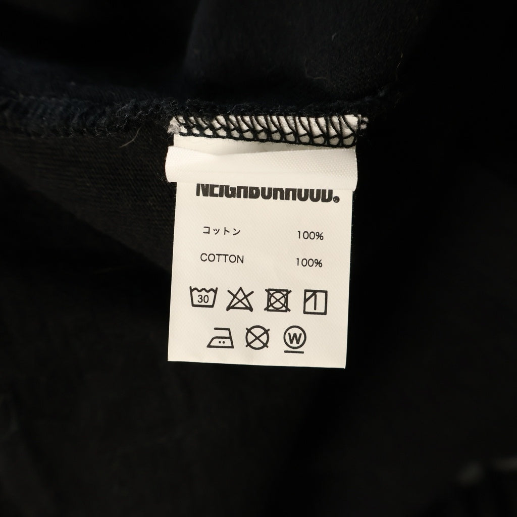 NEIGHBORHOOD(ネイバーフッド) ×YOHJI YAMAMOTO POUR HOMME TEE ヨウジヤマモト プルームオム フロントロゴプリント クルーネック半袖カットソーTシャツ ブラック HP-T89-996