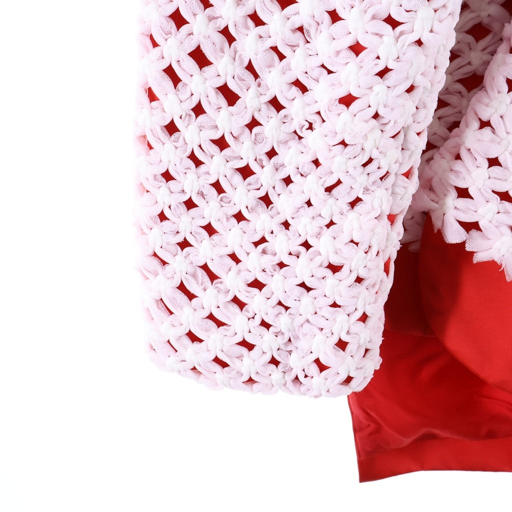 COMME des GARCONS(コムデギャルソン) 26SS アシンメトリー チュール織りブレザー レッド/ホワイト レディース GQ-J021