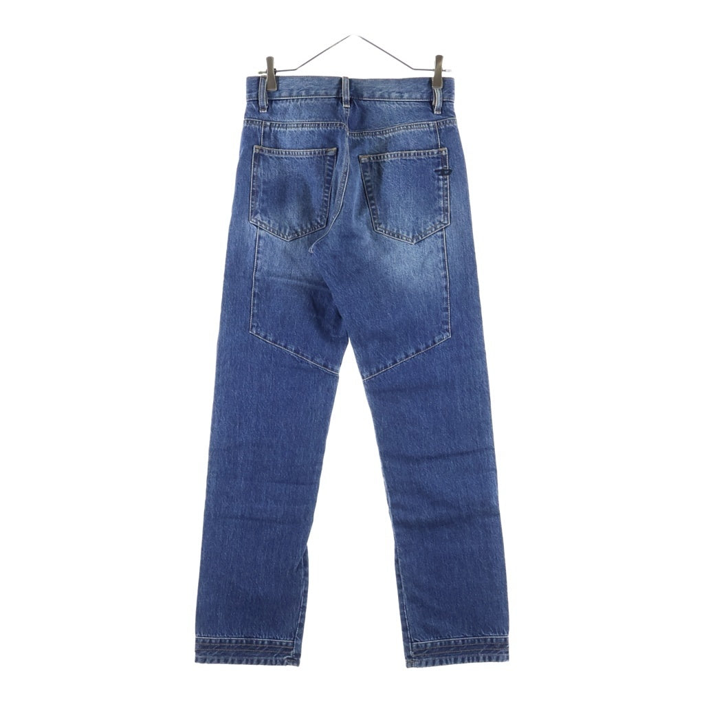 DIESEL(ディーゼル) D-VIKER-SP1 レザー切り替え ストレートデニムパンツ インディゴ/ブラウン
