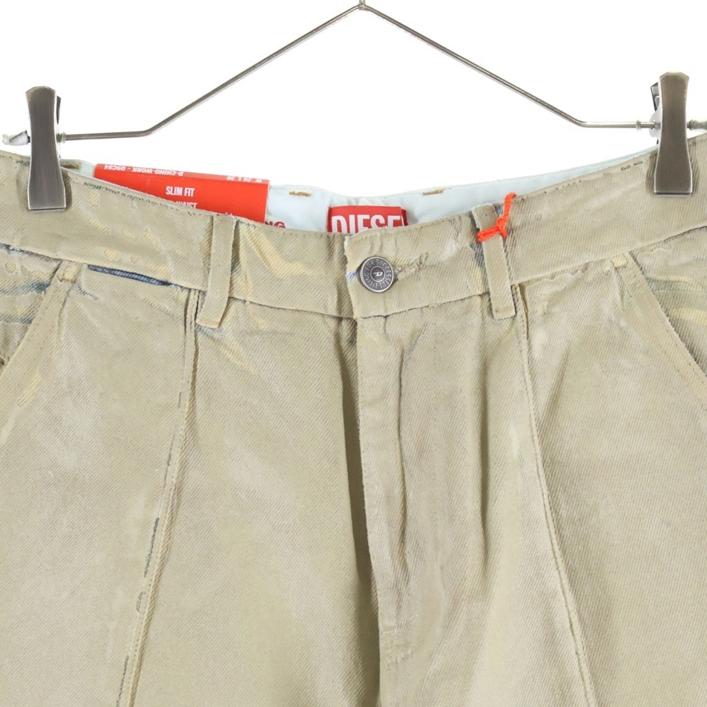 DIESEL(ディーゼル) D-CHINO-WORK センタープレス コーティングデニムパンツ ベージュ