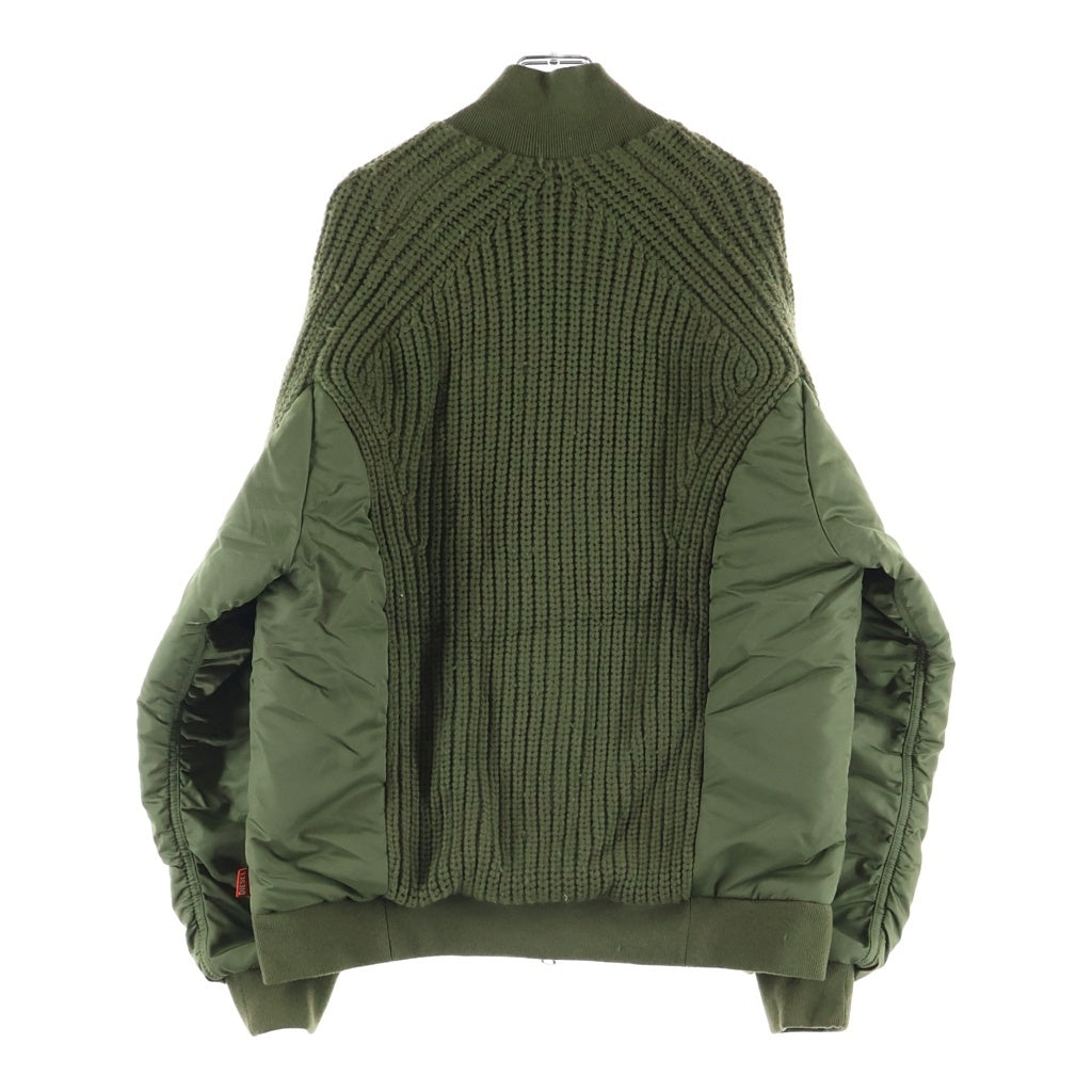 DIESEL(ディーゼル) 二ット切り替え ジップアップ カーディガン カーキ K-ARRE