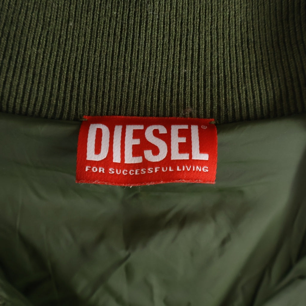 DIESEL(ディーゼル) 二ット切り替え ジップアップ カーディガン カーキ K-ARRE