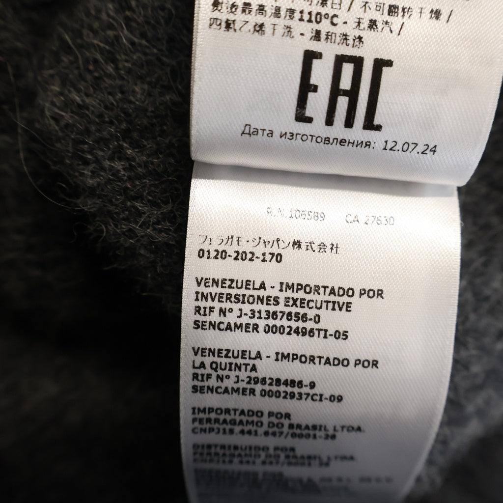 FERRAGAMO(フェラガモ) 24AW カシミヤ シルク ニットセーター グレー 122492777966 CHARCOAL