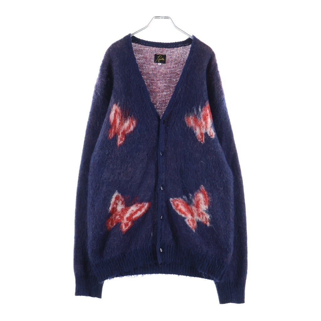 Needles(ニードルス) 19AW パピヨン柄 ボタンアップ モヘアニットカーディガン ブラック FK337
