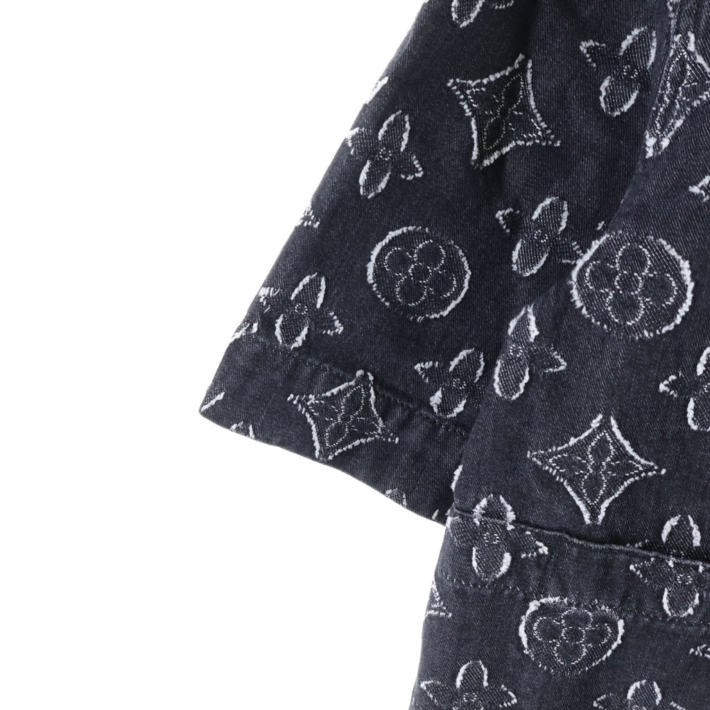 LOUIS VUITTON(ルイヴィトン) 23AW モノグラム ボタンアップ 半袖 デニムジャケット ブラック RM232 ARS HPS73W