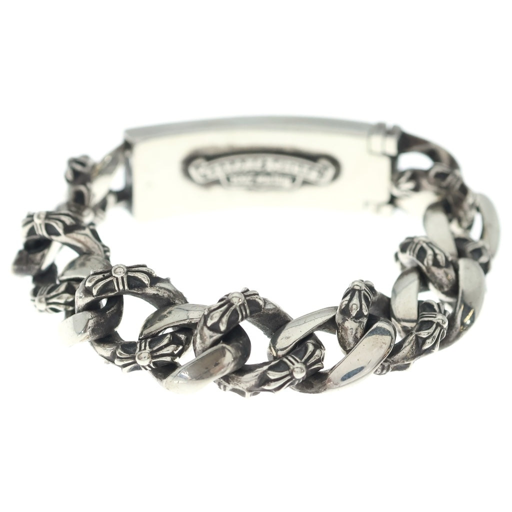 CHROME HEARTS(クロムハーツ) ID FLORAL CRS フローラルクロスIDファンシーリンク ブレスレット 13LINK シルバー BCA166