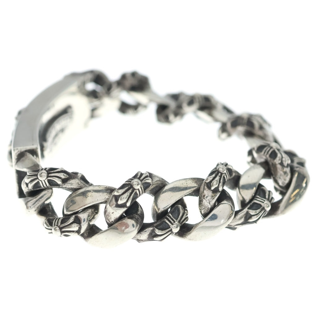 CHROME HEARTS(クロムハーツ) ID FLORAL CRS フローラルクロスIDファンシーリンク ブレスレット 13LINK シルバー BCA166
