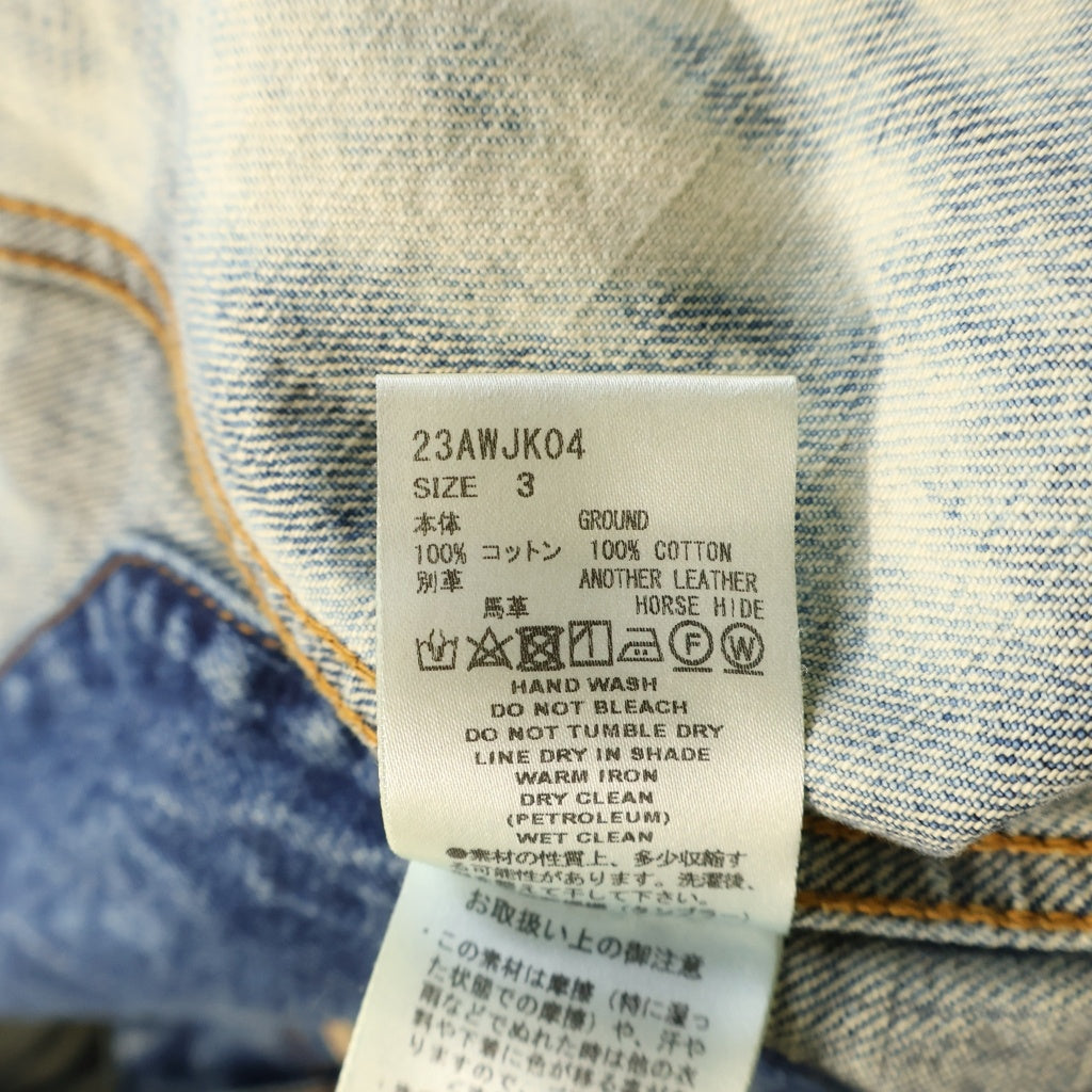SUGARHILL(シュガーヒル) 23AW RANDOM BLEACH CLASSIC DENIM JACKET ランダムブリーチ クラシックデニムジャケット インディゴ 23AWJK04