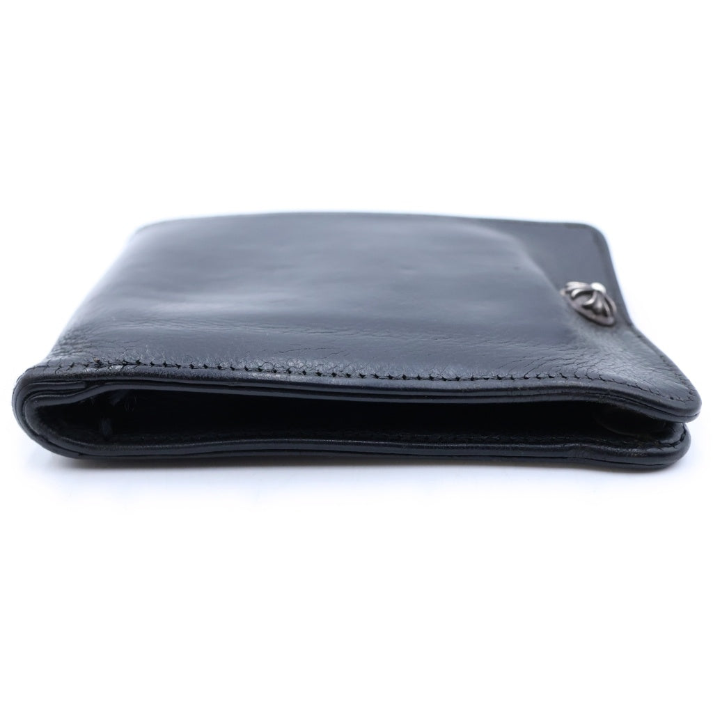 CHROME HEARTS(クロムハーツ) 1SNAP 1スナップ クロスボタンレザーウォレット財布 ブラック