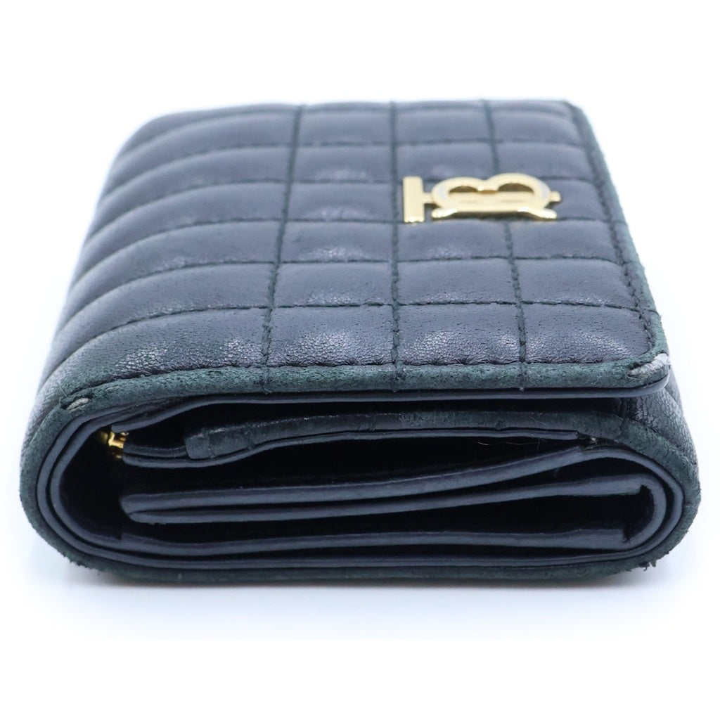 BURBERRY(バーバリー) LOLA ローラ TBロゴ レザーキルティングミニウォレット 財布 ゴールド金具 ブラック 8062372 レディース