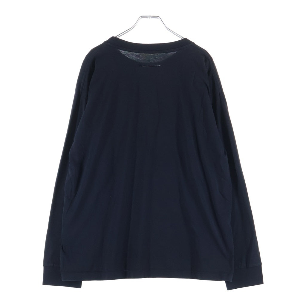 MM6 Maison Margiela(エムエムシックスメゾンマルジェラ) 25AW ナンバリングロゴ クルーネック長袖Tシャツ ロングスリーブカットソー ブラック SH0GC0034 S24312