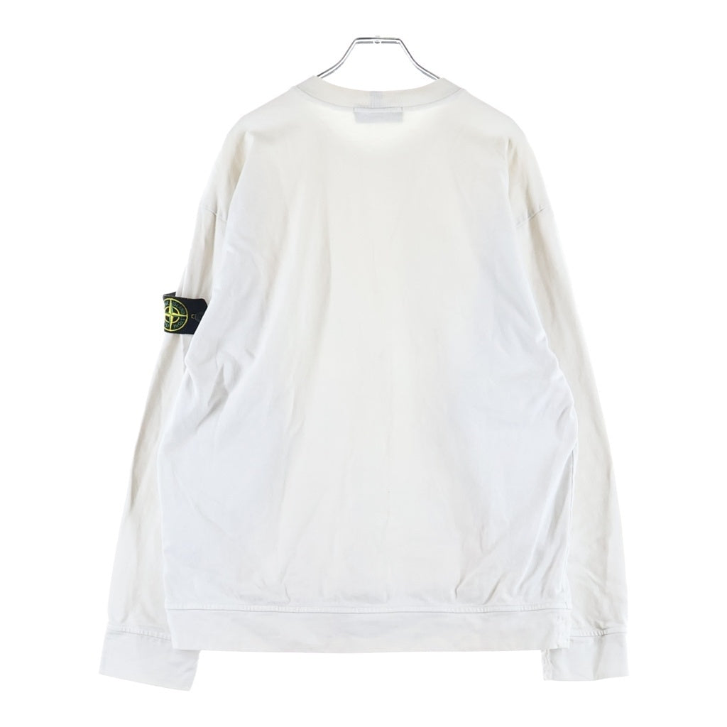 STONE ISLAND(ストーンアイランド) GARMENT DYED ガーメントダイ ワッペンロゴ付き クルーネック スウェットトレーナー ホワイト 791563750