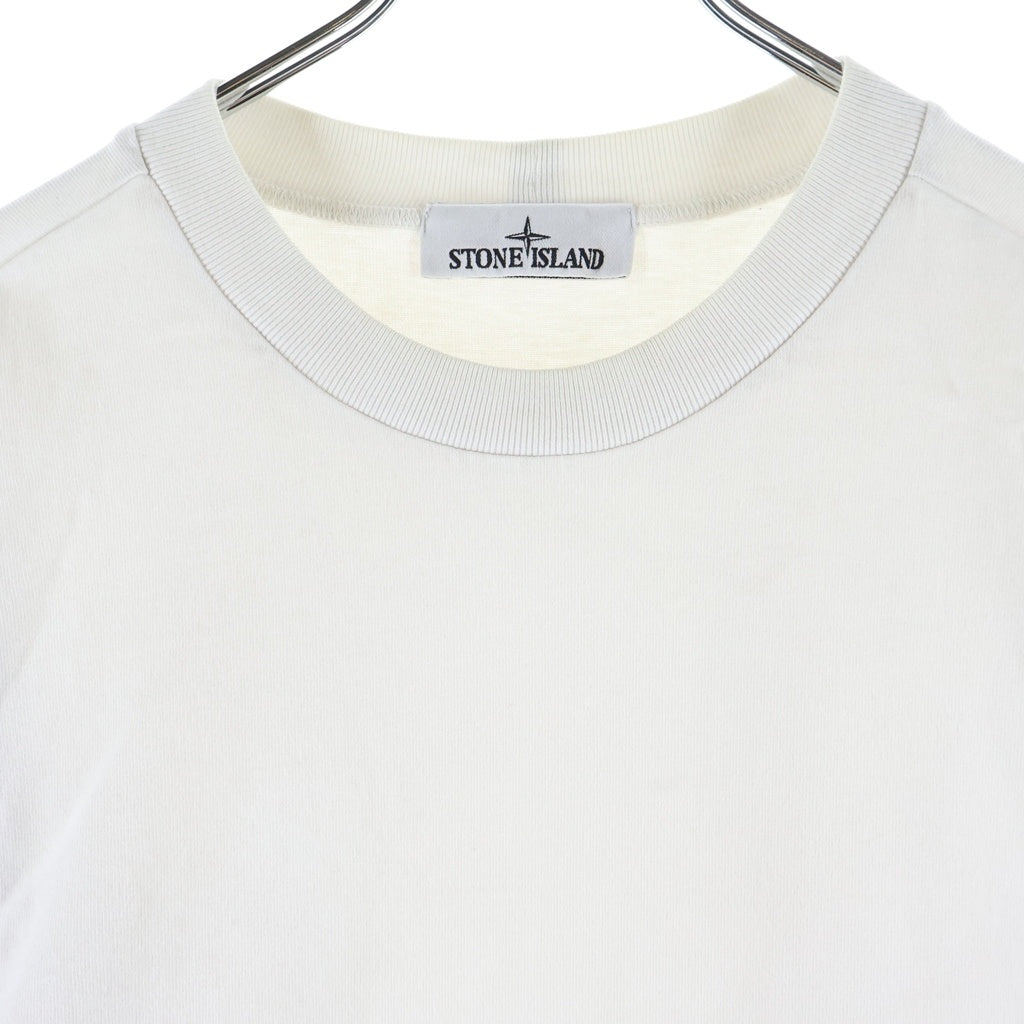 STONE ISLAND(ストーンアイランド) GARMENT DYED ガーメントダイ ワッペンロゴ付き クルーネック スウェットトレーナー ホワイト 791563750