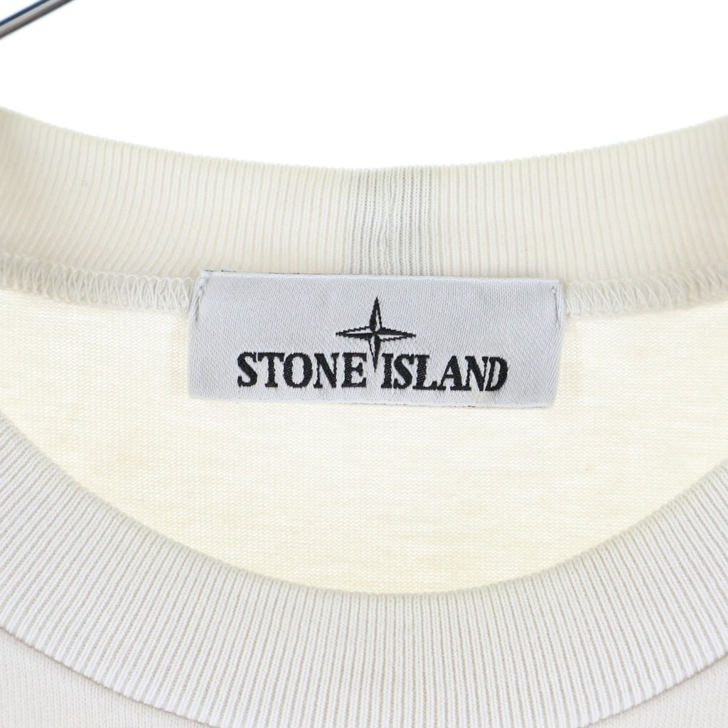 STONE ISLAND(ストーンアイランド) GARMENT DYED ガーメントダイ ワッペンロゴ付き クルーネック スウェットトレーナー ホワイト 791563750