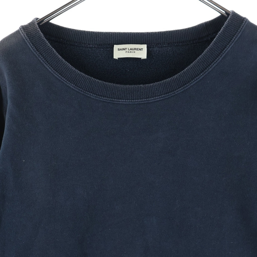 SAINT LAURENT PARIS(サンローランパリ) 23AW バックロゴ刺繍 スウェットトレーナー ネイビー 754513 Y36SW