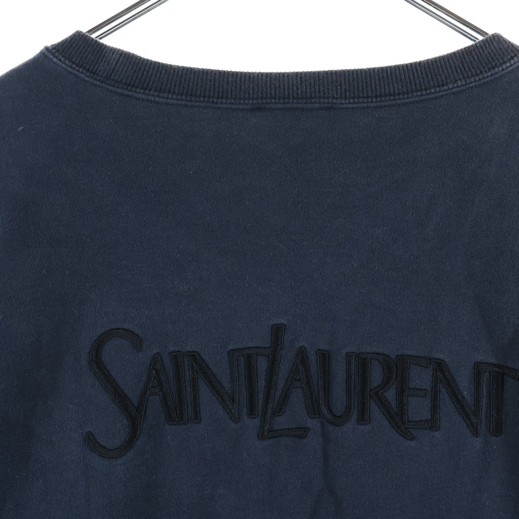 SAINT LAURENT PARIS(サンローランパリ) 23AW バックロゴ刺繍 スウェットトレーナー ネイビー 754513 Y36SW