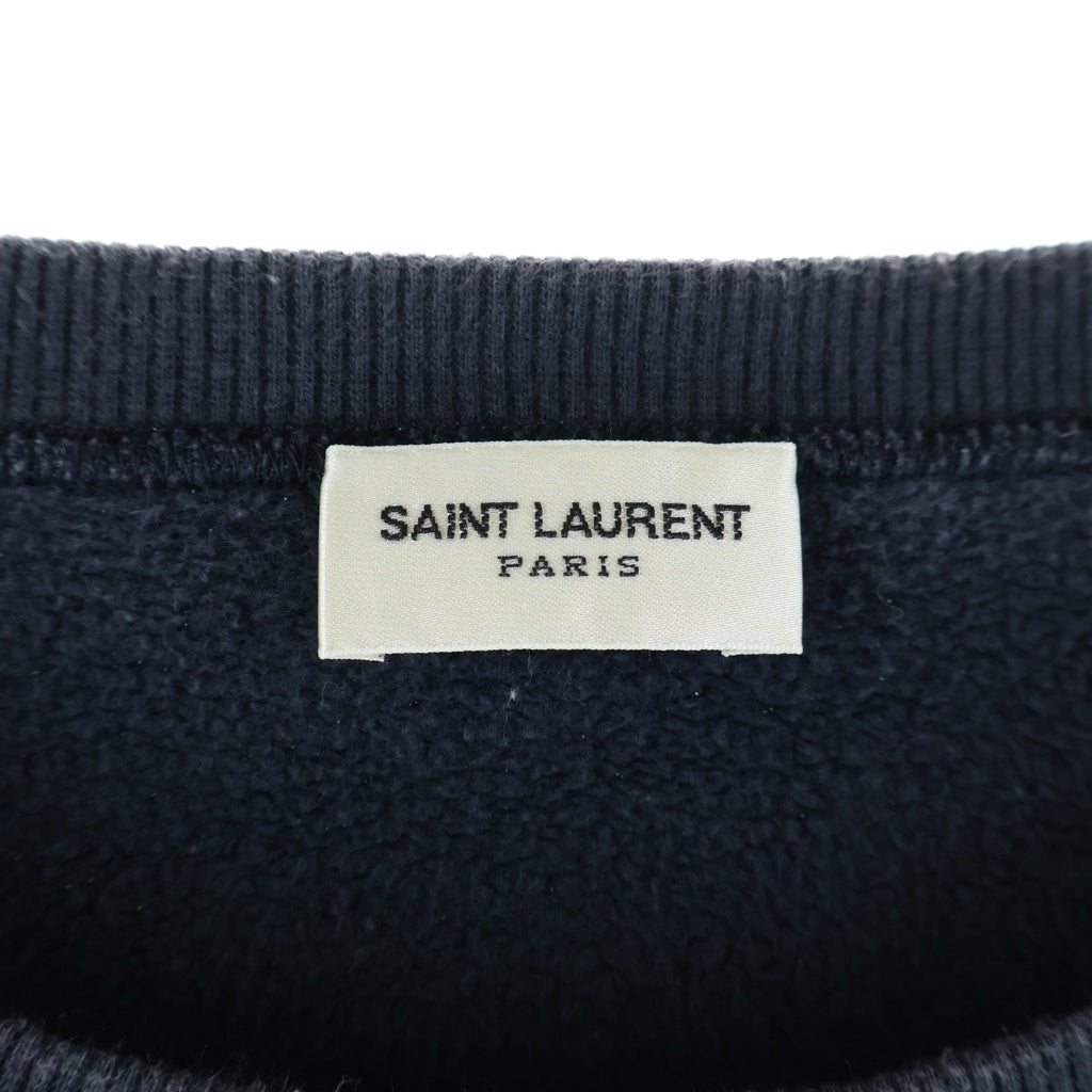 SAINT LAURENT PARIS(サンローランパリ) 23AW バックロゴ刺繍 スウェットトレーナー ネイビー 754513 Y36SW