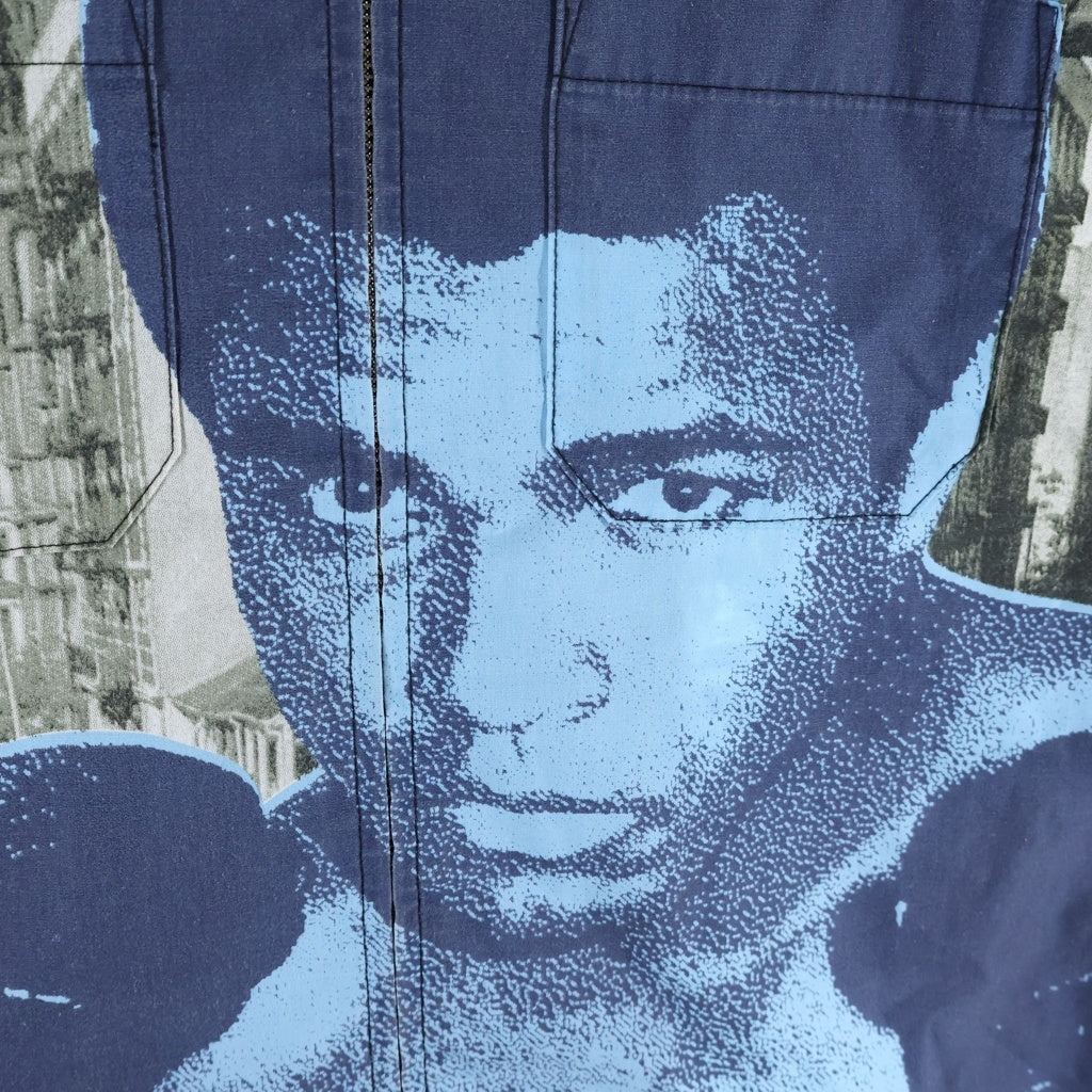 SUPREME(シュプリーム) Muhammad Ali Zip Up S/S Shirt モハメド・アリ ジップアップ 総柄半袖シャツ グレー/ネイビー